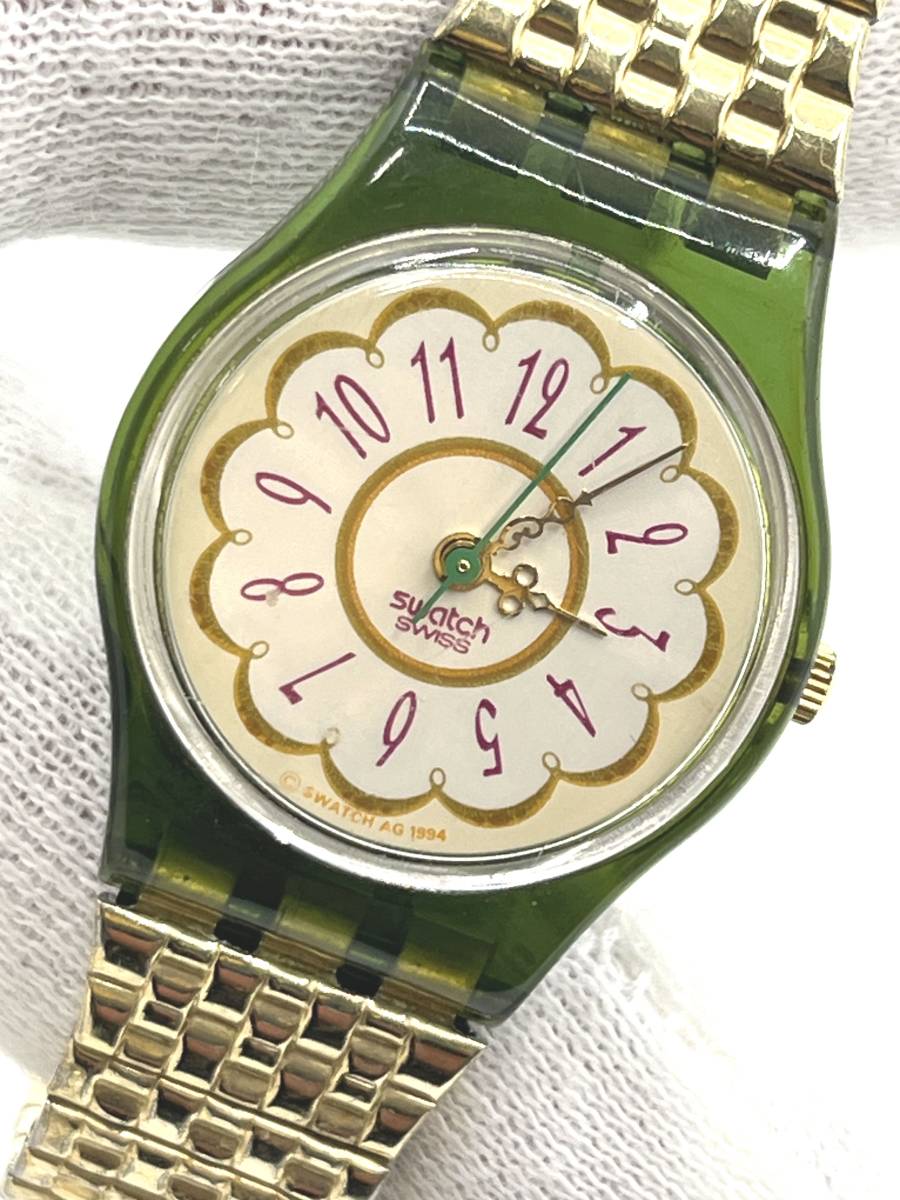 【電池切れ】Swatch スウォッチ 6131 クォーツ腕時計 スプリングベルト レディースの画像1