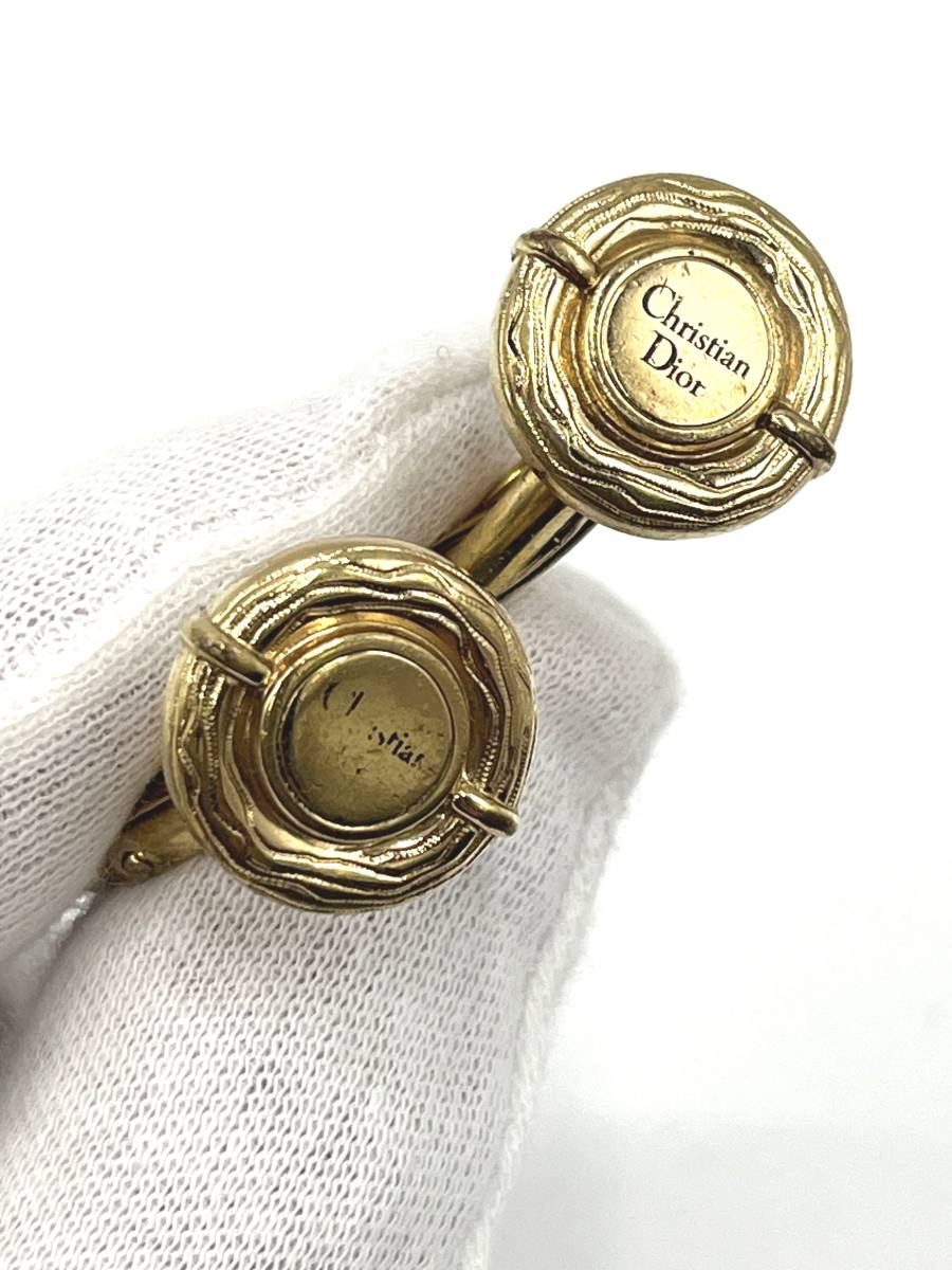 Christian Dior Christian Dior cuffs cuff links Gold round 1.6×1.6