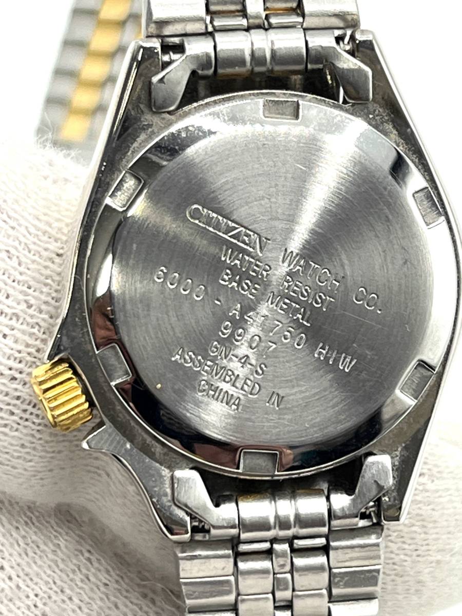 【電池切れ】CITIZEN シチズン FREE WAY フリーウェイ クォーツ 腕時計 シルバー文字盤 デイデイト ラウンド コンビ 6000-A41750_画像2