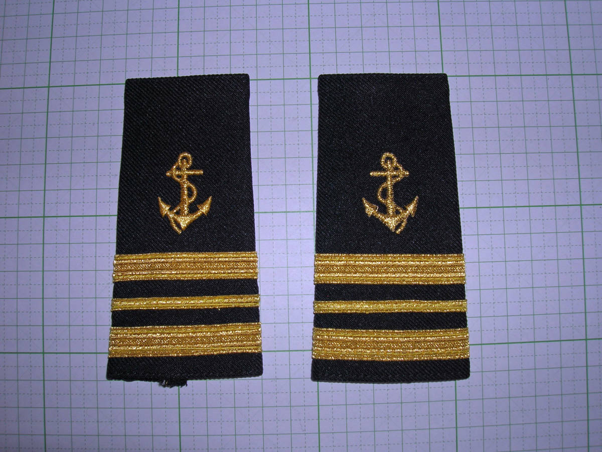 特価SALE！レア物！U.S.Navy・海事系少佐 Lieutenant Commander Anchor Black/Gold Large エポレットペア・在庫限りBEST) 在庫限りの画像1