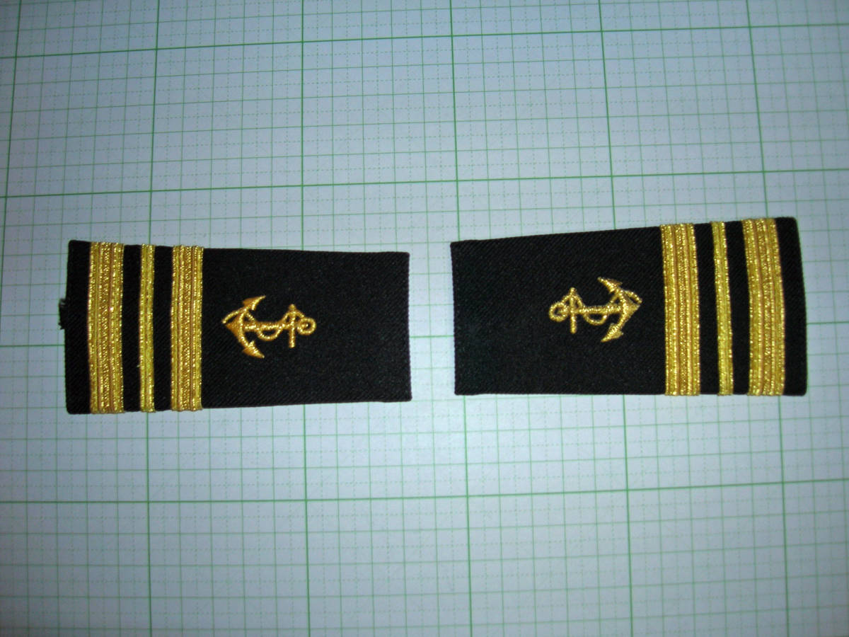 特価SALE！レア物！U.S.Navy・海事系少佐 Lieutenant Commander Anchor Black/Gold Large エポレットペア・在庫限りBEST) 在庫限りの画像2