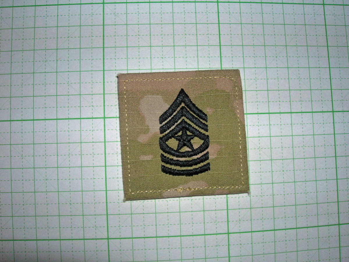 特価SALE！U.S.Army chevron rank w/hook: (Army 3-Color OCP) Sergeant Major 上級曹長OCP裏ベルクロ付階級章(Vanguard) 在庫限り_画像3