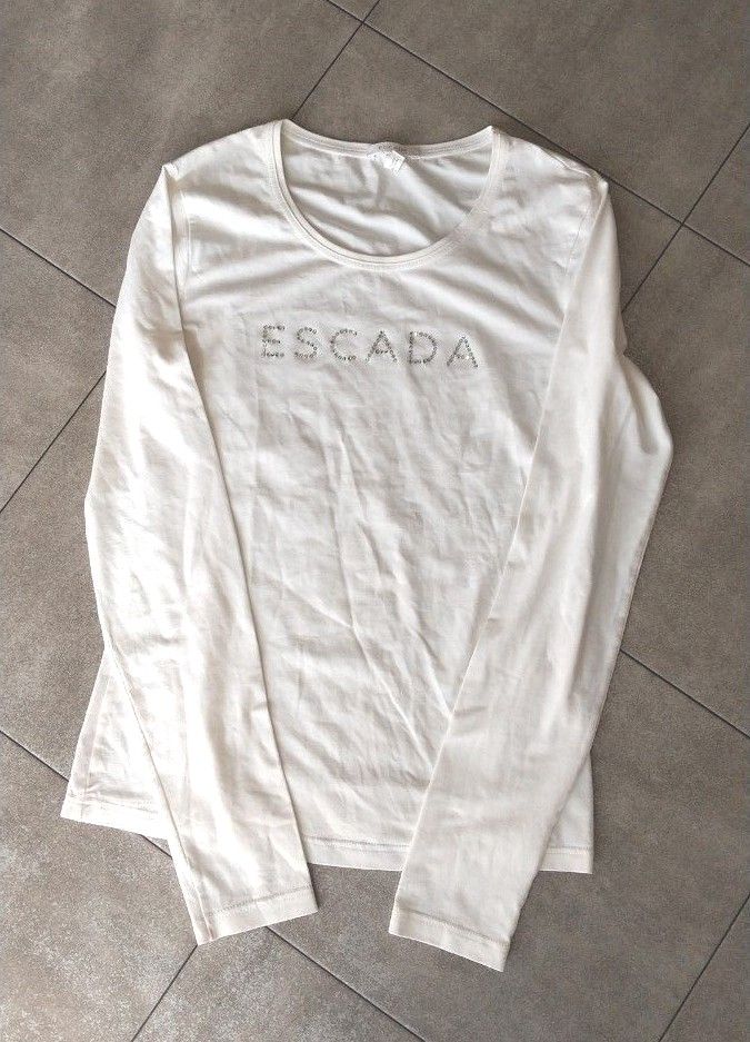 新品未使用品 エスカーダESCADA Sサイズ長袖Tシャツ ロンT 白