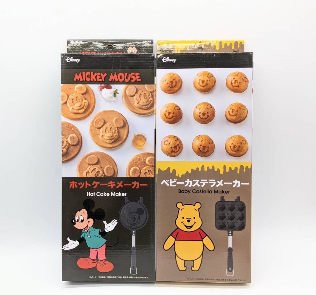 ミッキー ホットケーキメーカー プーさん カステラ メーカー 2点 新品未使用 未開封 スケーター_画像1