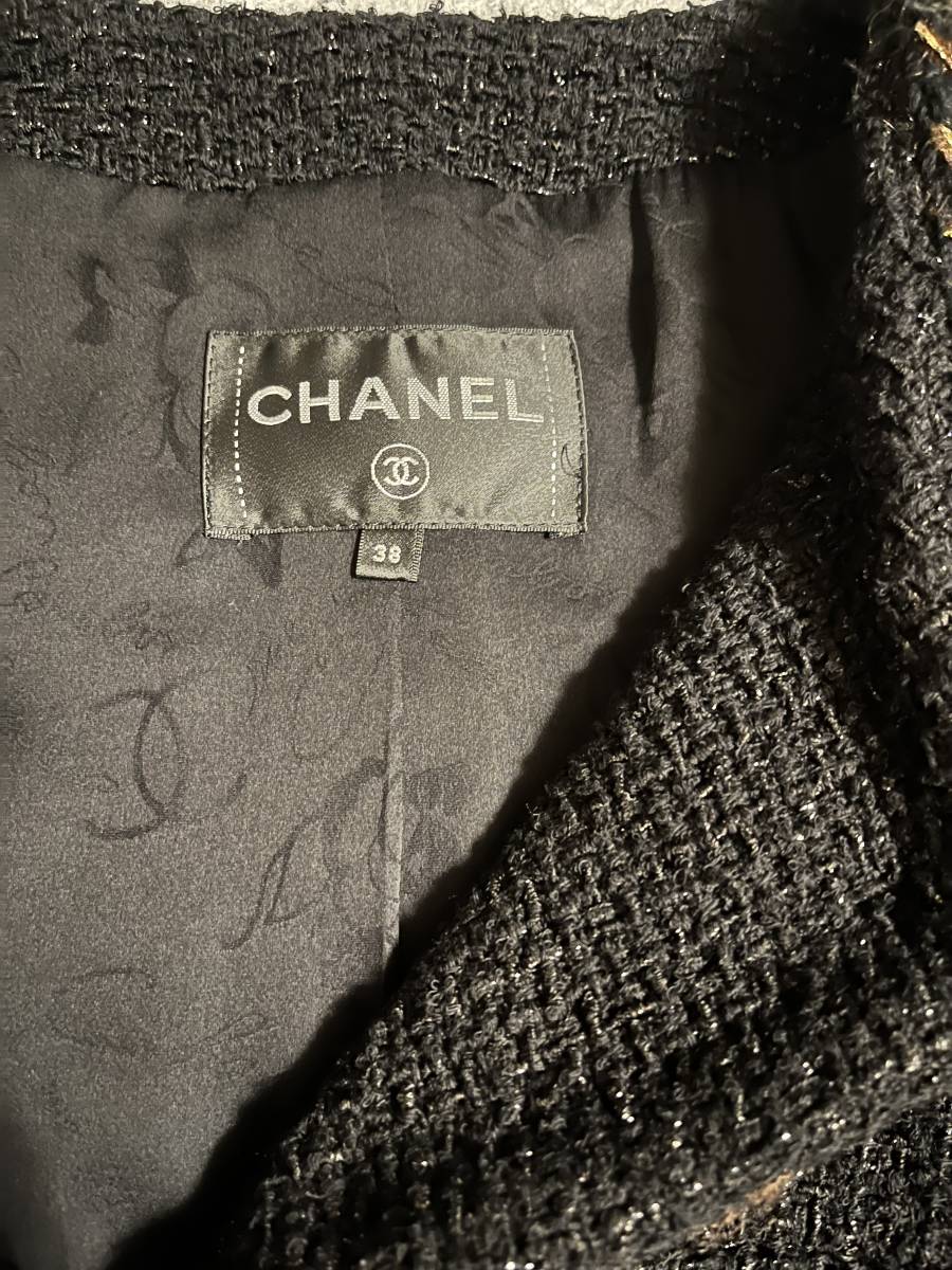 ★シャネル　Chanel ツイード　ジャケット　黒　サイズ38 美品　★_画像4