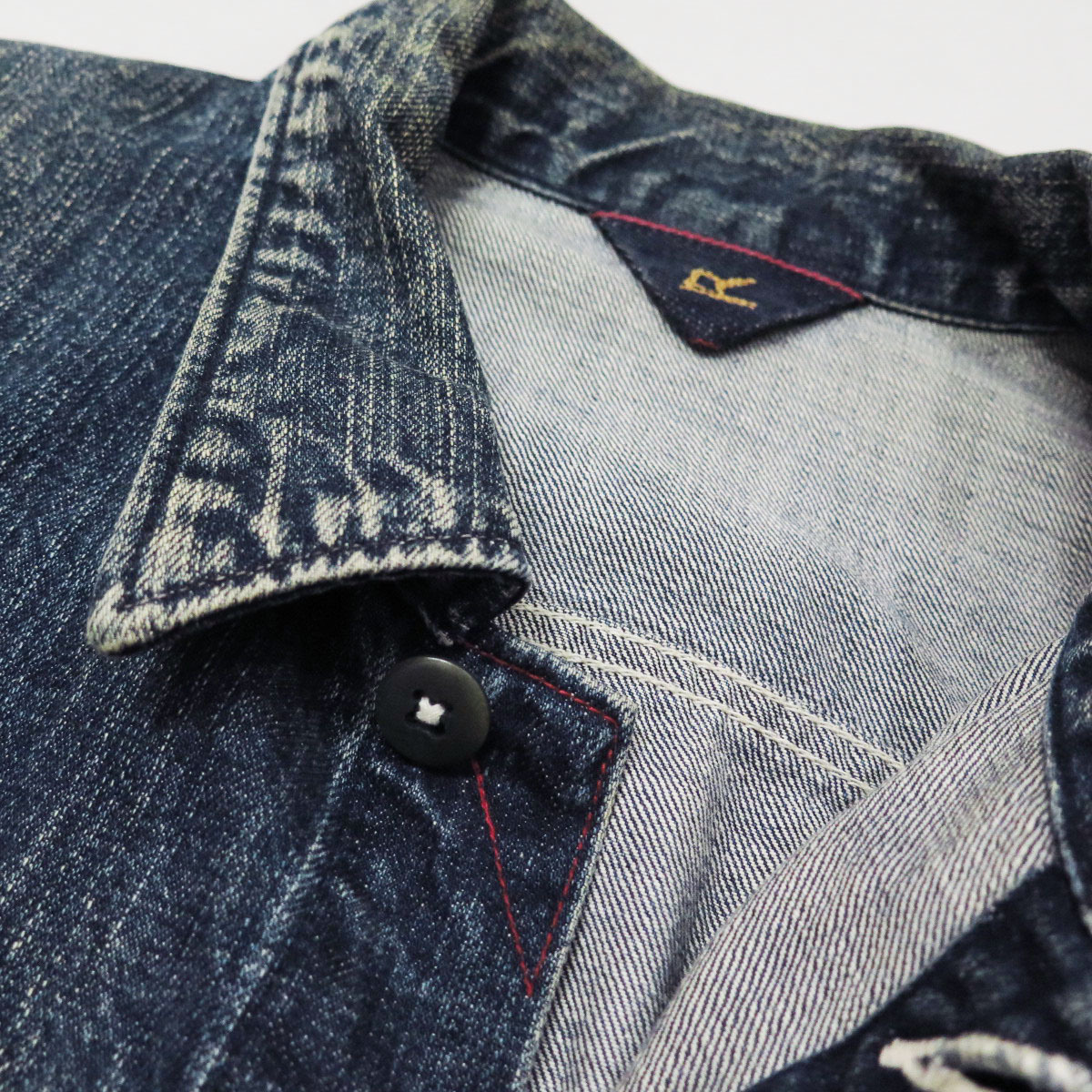 45rpm CONCHO BUTTON BIG POCKET TRUCKER DENIM JACKET MEN'S 45R コンチョボタン ビッグポケット トラッカー デニム ジャケット ロゴ 刺繍_画像6