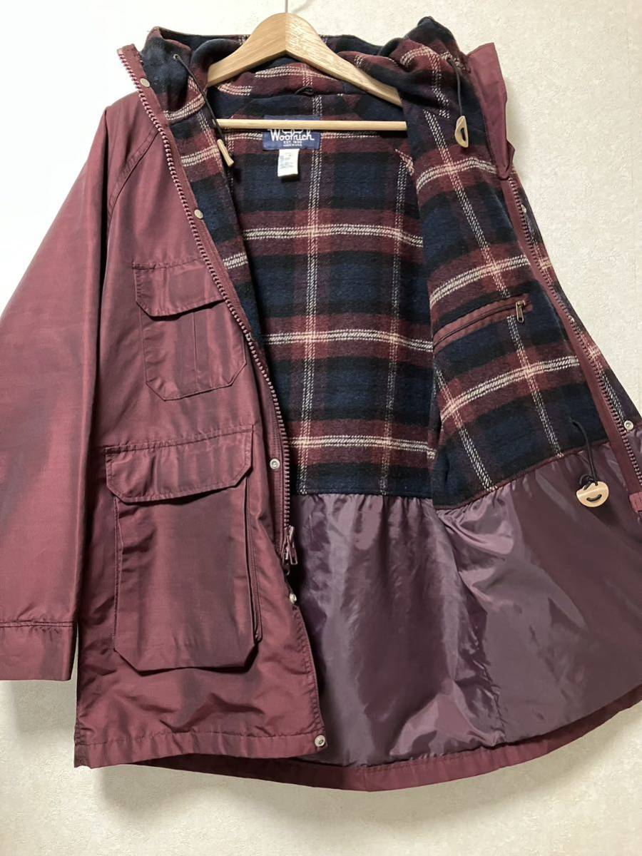 良色◎良好◎ 80's USA製 WOOL RICH ウールリッチ マウンテンパーカー バーガンディー M 60/40 70s 80s 90s ビンテージ ジャケット コート_画像4