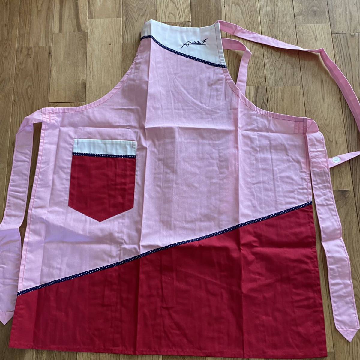 apron Showa Retro red pink series unused made in Japan 