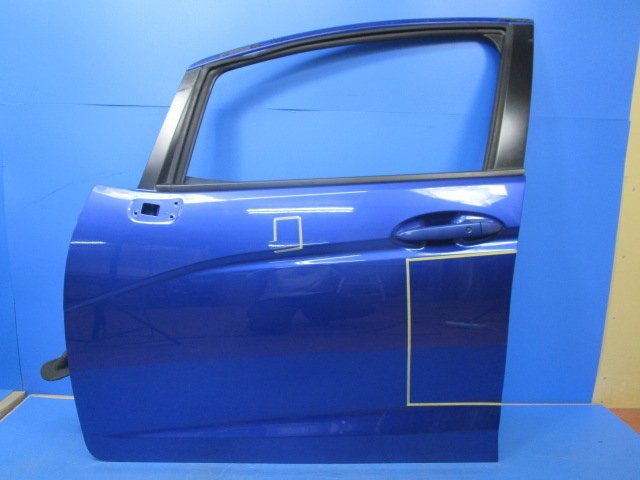 【即決あり】 フィットハイブリット GP5 純正 左 フロント ドア ガラス付き ブルー (M089152)_画像1