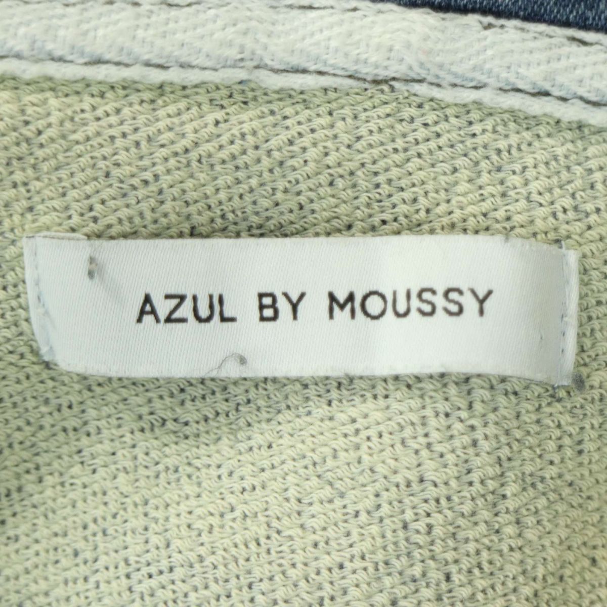 AZUL by MOUSSY アズール マウジー 加工 ネイティブ柄 スウェット ドビー デニム ジップ フーディー パーカー Sz.XS　メンズ　A3T10084_9#I_画像5