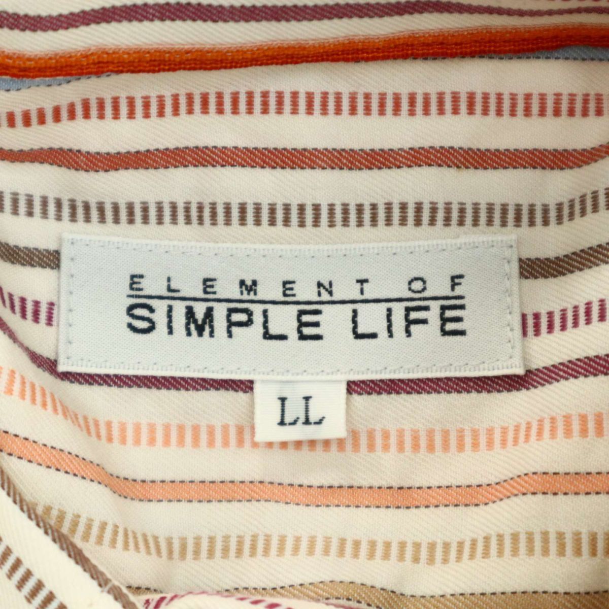 SIMPLE LIFE シンプルライフ レナウン 通年★ 長袖 ボタンダウン ストライプ シャツ Sz.LL　メンズ 大きいサイズ　A3T11849_A#C_画像5