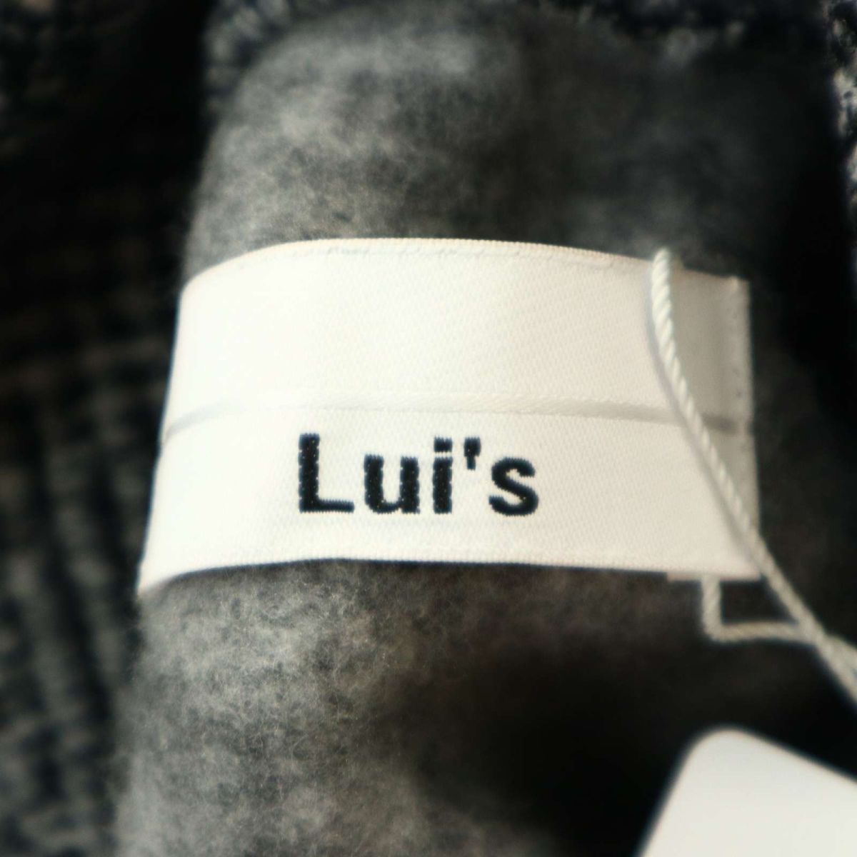 【新品 未使用】 Lui's ルイス グレンチェック 裏起毛 オーバーサイズ プルオーバー ドレープ パーカー Sz.S　メンズ 日本製　A3T12146_A#N_画像7