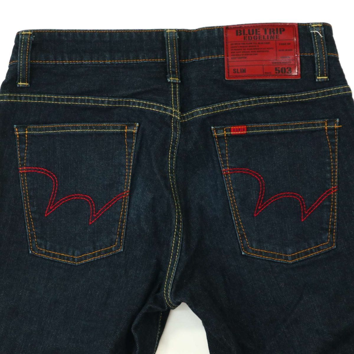 EDWIN エドウィン EG5032 BLUE TRIP EDGE LINE★ USED加工 ストレッチ デニム パンツ ジーンズ Sz.30　メンズ　A3B04960_A#R_画像6