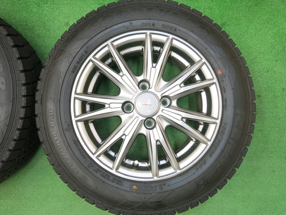 [送料無料]バリ溝！20年！ ほぼ10分★スタッドレス 175/70R14 グッドイヤー アイスナビ6 VELVA KEVIN ヴェルヴァ PCD100/4H★3021502ヒス_画像5