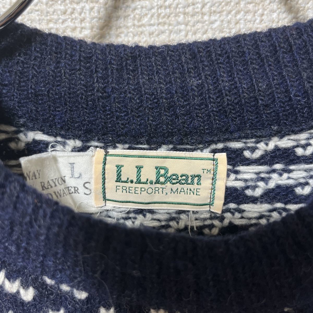 美品】在原みゆ紀着用 L.L.Bean エルエルビーン バーズアイ ニット S-