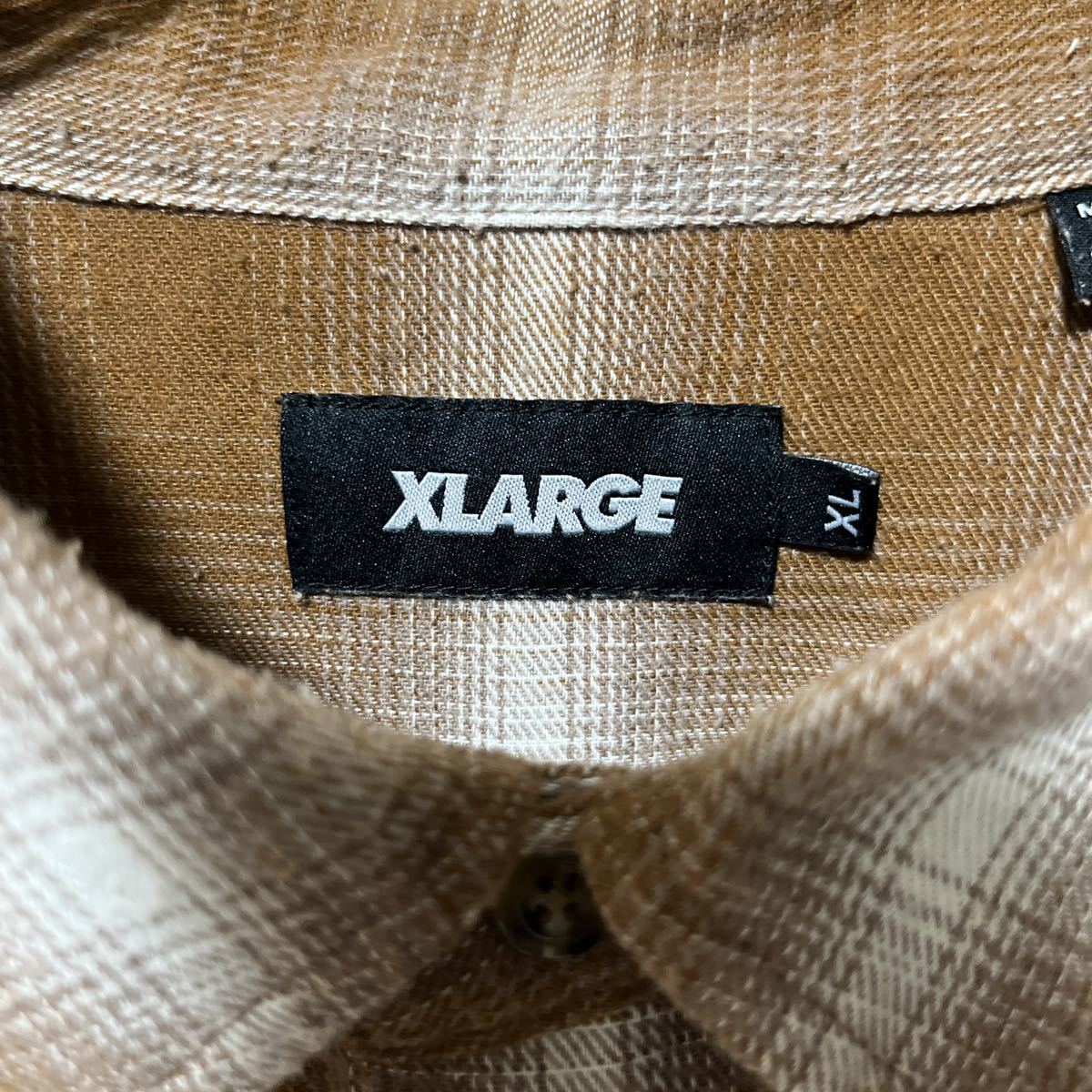 大人気】XLARGE エクストララージ ワッペン オンブレチェックシャツ XL