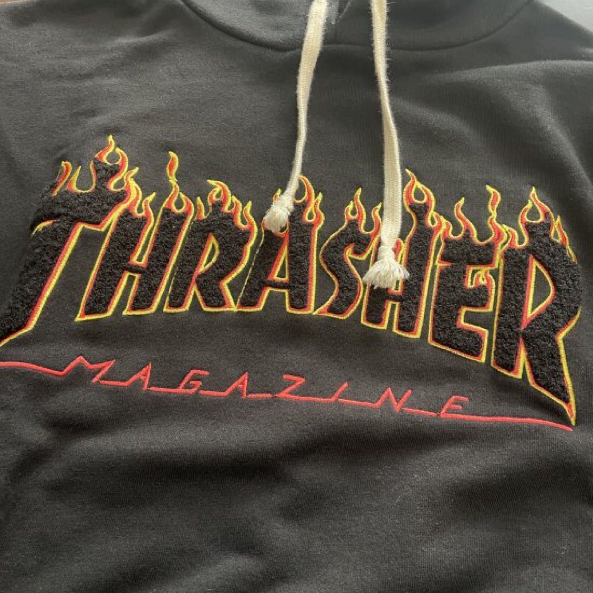 新品 スラッシャー THRASHER ファイヤーロゴ メンズ パーカー ブラック