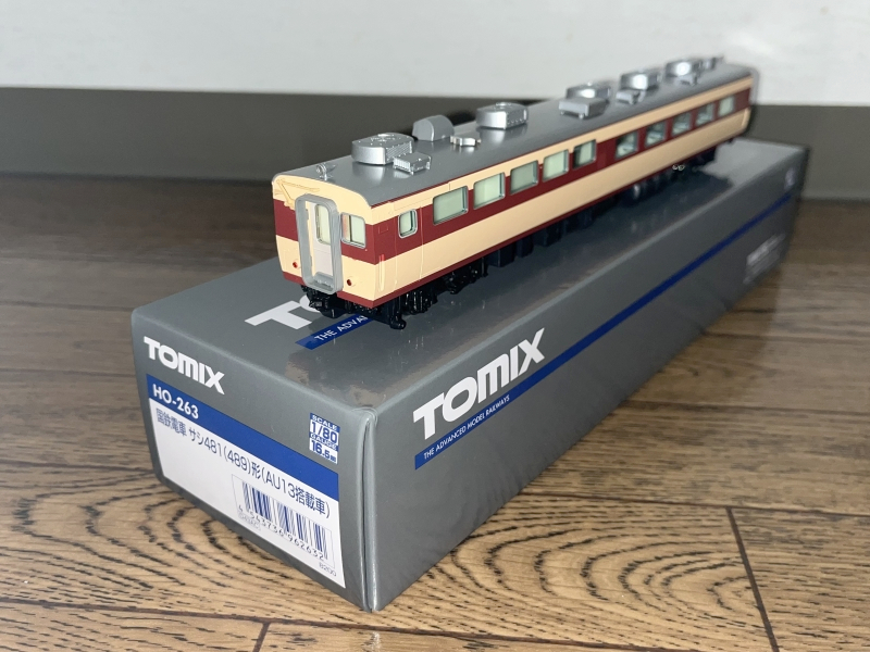 鉄道模型 HOゲージ　Tomix トミックス　HO-263　国鉄電車 サシ481（489）形（AU13搭載車）　パーツ未使用、テールレンズ1つ紛失あり_車両、ケース