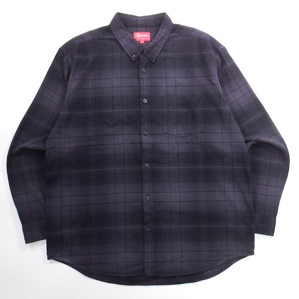 未使用品 23aw Supreme Plaid Flannel Shirt Black L シュプリーム ネルシャツ ブラック