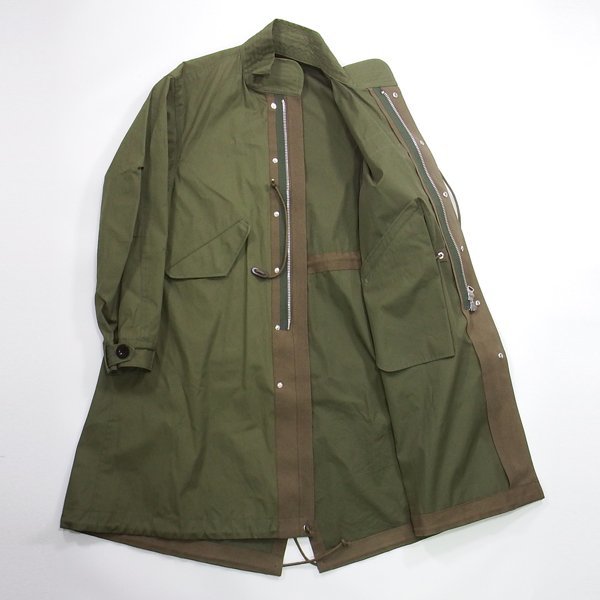 送料込】 SCM-048 Sacai 美品 Cotton カーキ モッズコート コットン