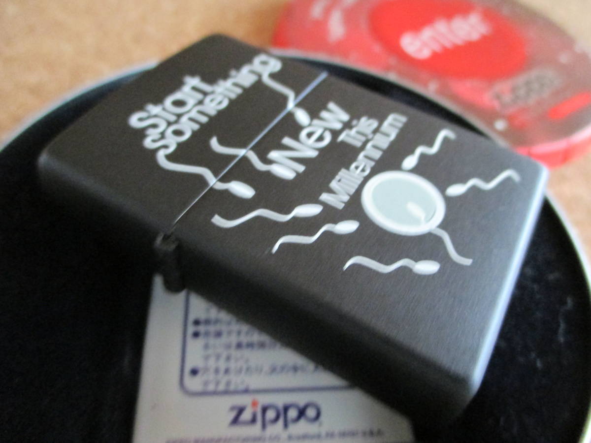 ZIPPO 『Start Something New This Millennium』1998年1月製造 受精 精子 卵 生命 発生 遺伝子 オイルライター ジッポ 廃版激レア 未使用品