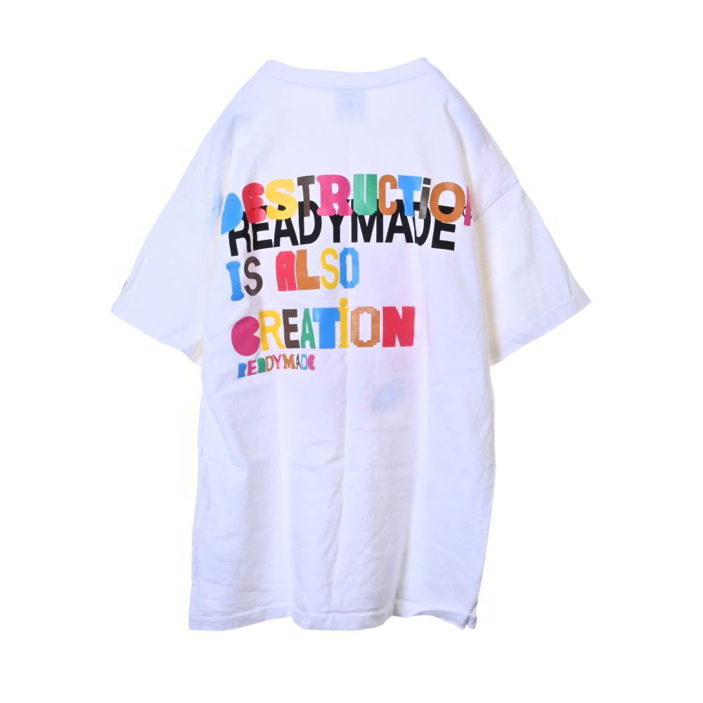 READYMADE COLLAPSED FACE プリント Tシャツ M ホワイト レディーメイド KL4BK2UP13_画像2