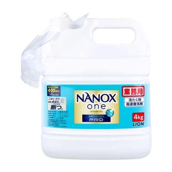 ライオン 業務用 NANOXone ナノックスワン 洗たく用高濃度洗剤 高濃度コンプリートジェル PRO パウダリーソープの香り 4kg