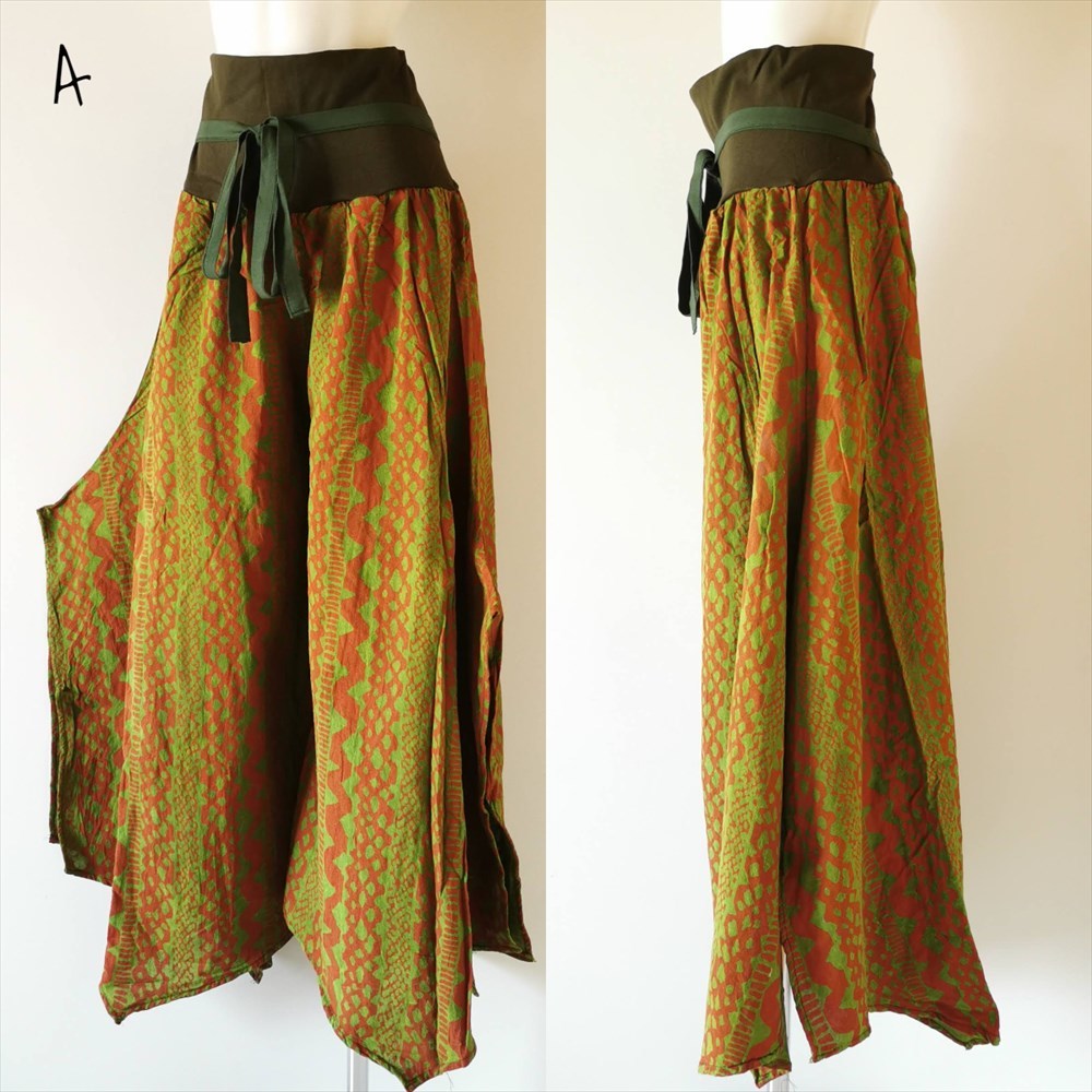 * ethnic wide pants teki style cotton material * including carriage new goods A* thick cloth wide pants yoga unisex 