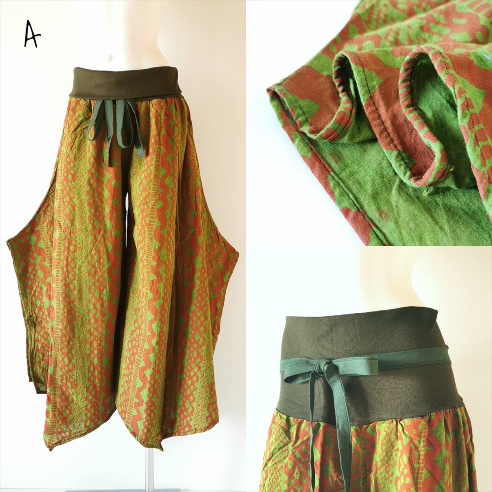 * ethnic wide pants teki style cotton material * including carriage new goods A* thick cloth wide pants yoga unisex 