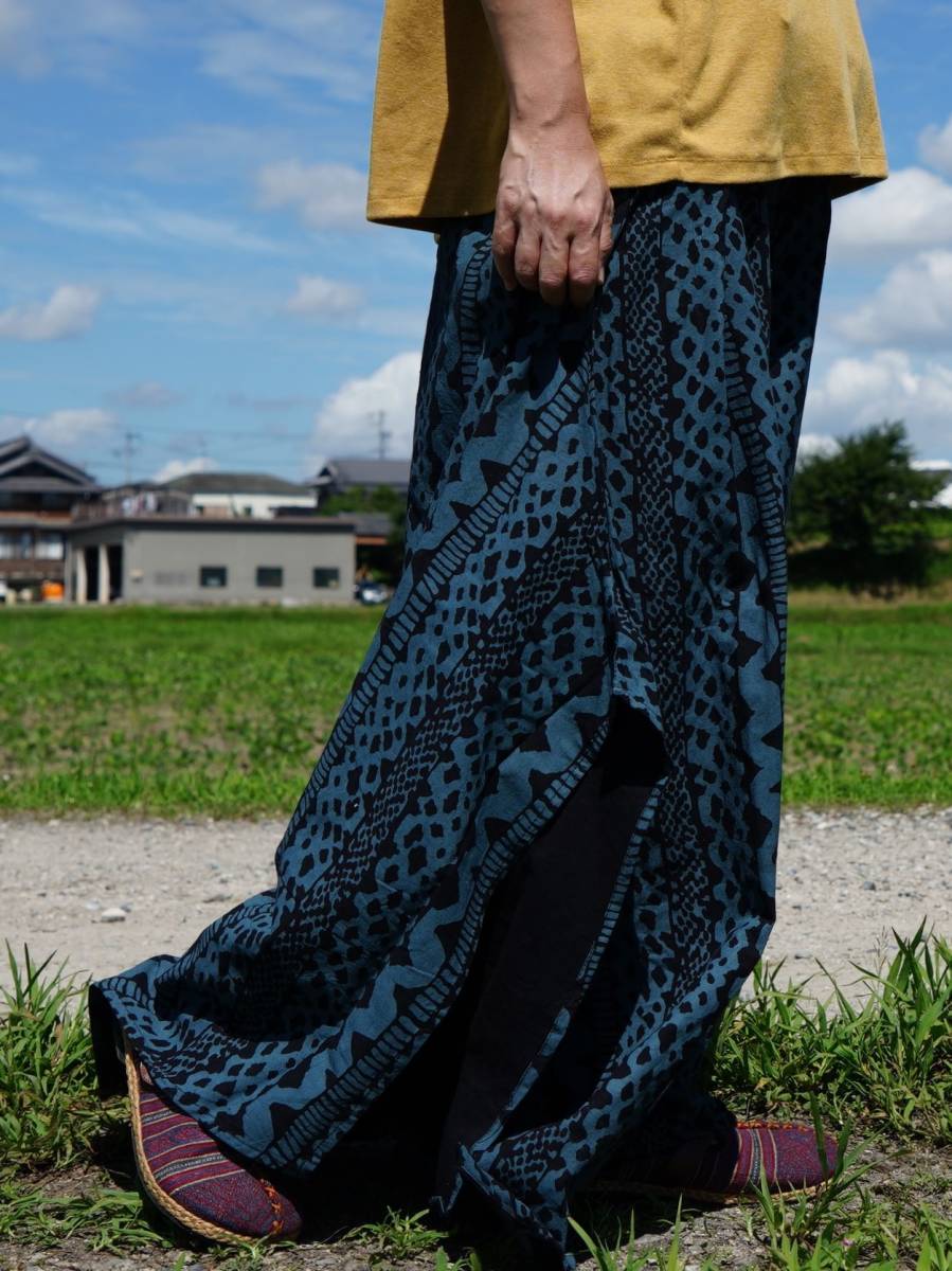 * ethnic wide pants teki style cotton material * including carriage new goods B* thick cloth wide pants yoga unisex 