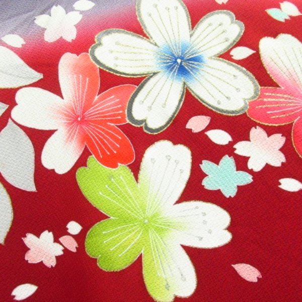 絶対一番安い 袷 襦袢・和装小物セット 桜 金駒刺繍 金彩 振袖 絹 逸品