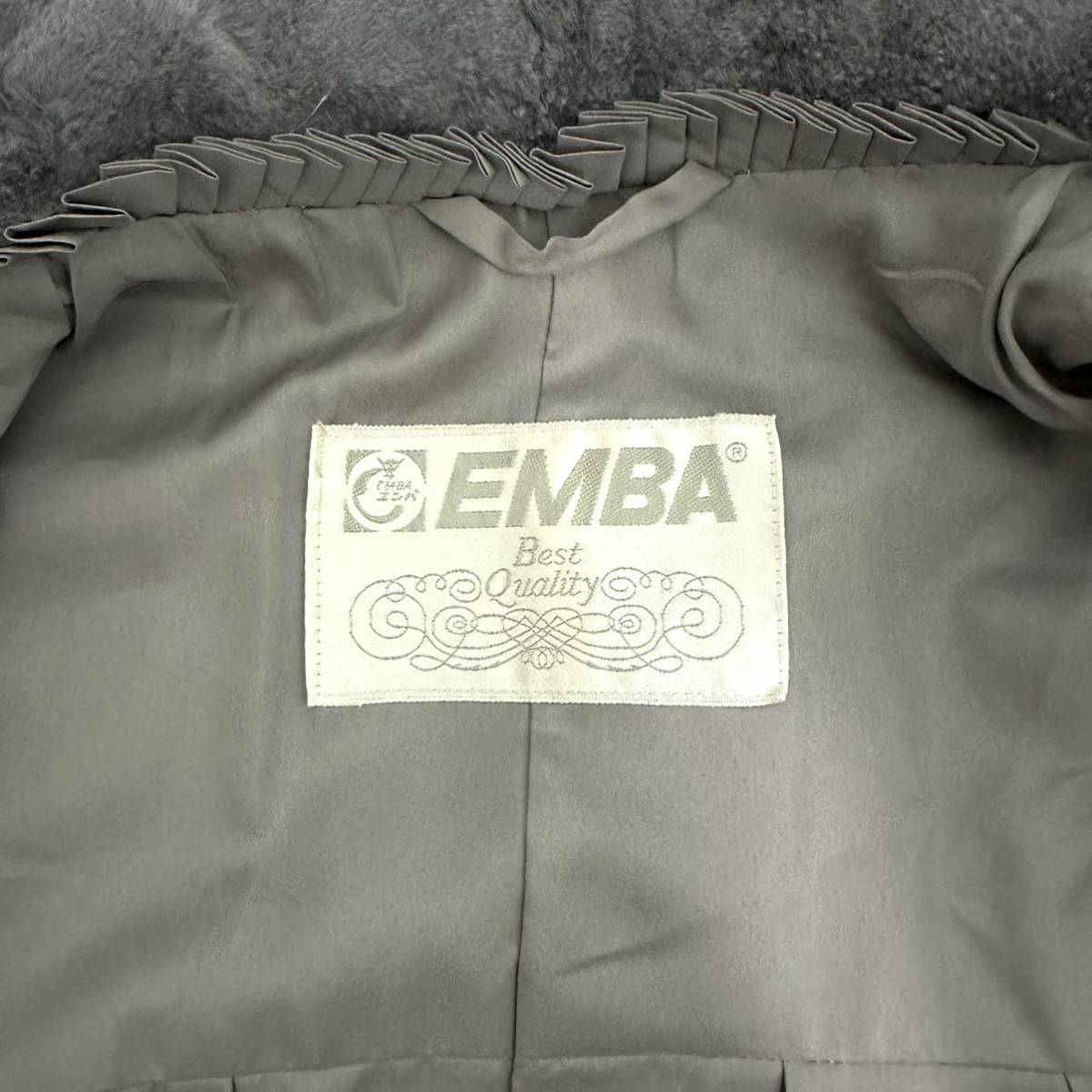 【貂商】h1080 EMBA シェアードミンク ハーフコート デザインコート セミロング ロングコート ミンクコート 貂皮 mink身丈 約100cm_画像8