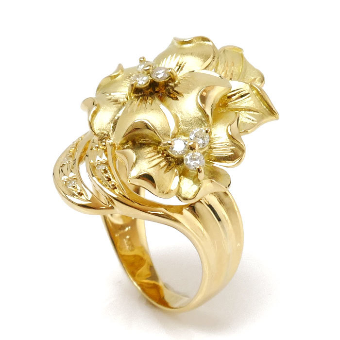 全商品オープニング価格! 13号 ダイヤモンド0.18ct K18・0.18 リング