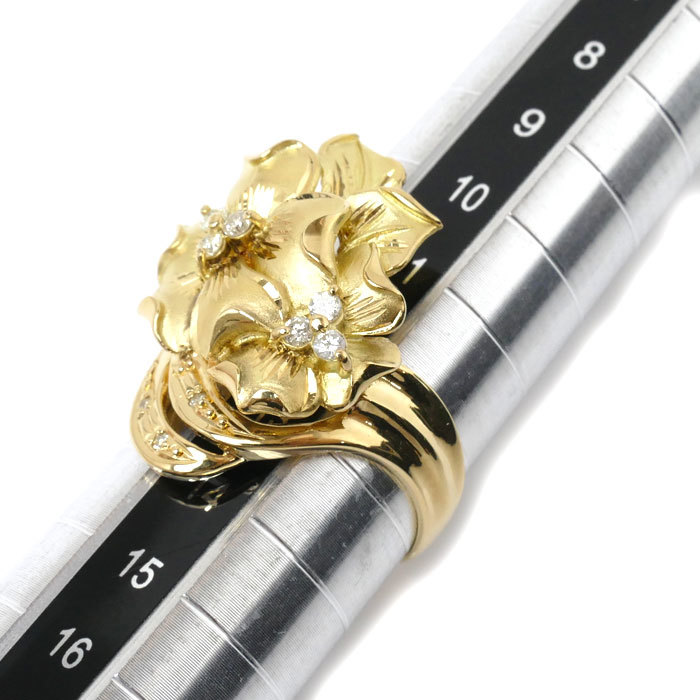 全商品オープニング価格! 13号 ダイヤモンド0.18ct K18・0.18 リング