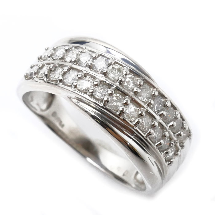 【希望者のみラッピング無料】 リング・指輪 Pt900プラチナ ダイヤモンド0.50ct 美品 中古 レディース 5.4g 12号 プラチナ台