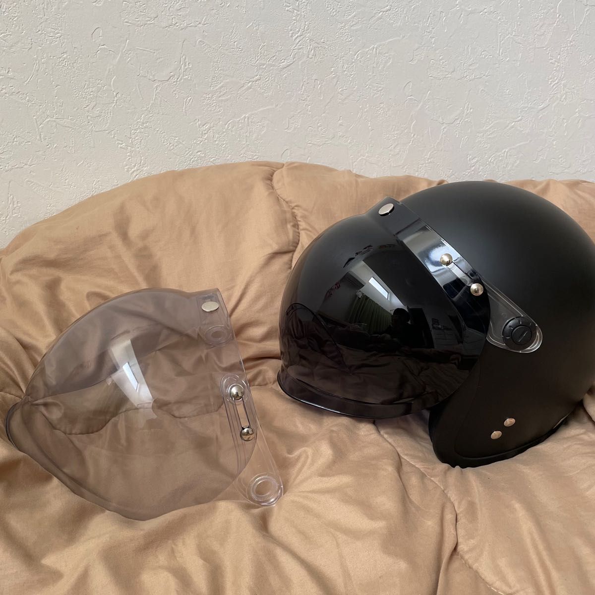 ヘルメット ジェットヘルメット バイク 原付 シールド スモークシールド