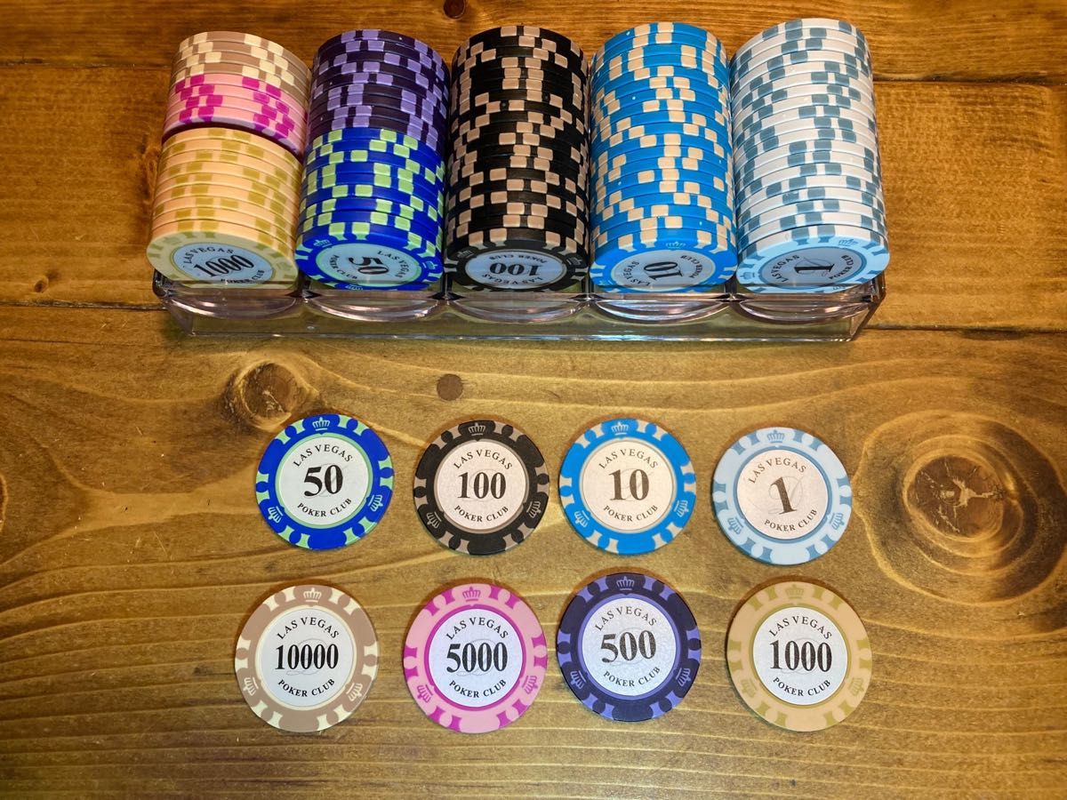 カジノチップ ポーカーチップ 14g 8種類 100枚 セット