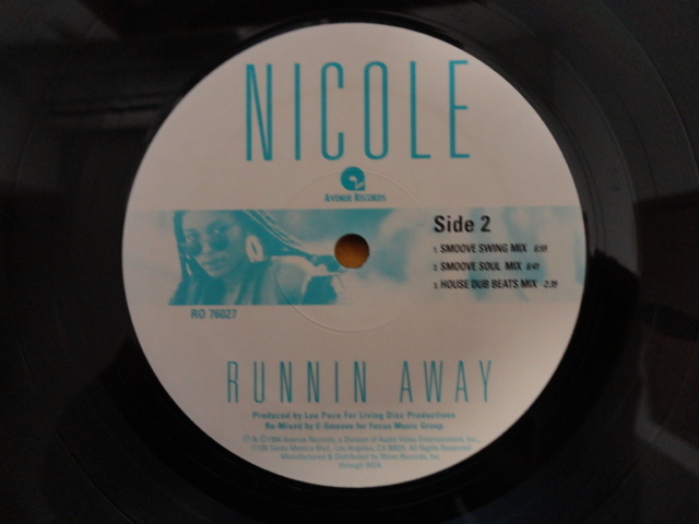 Nicole - Runnin' Away オリジナル原盤 12 アップリフトvocal house E-Smoove Remix 視聴_画像4