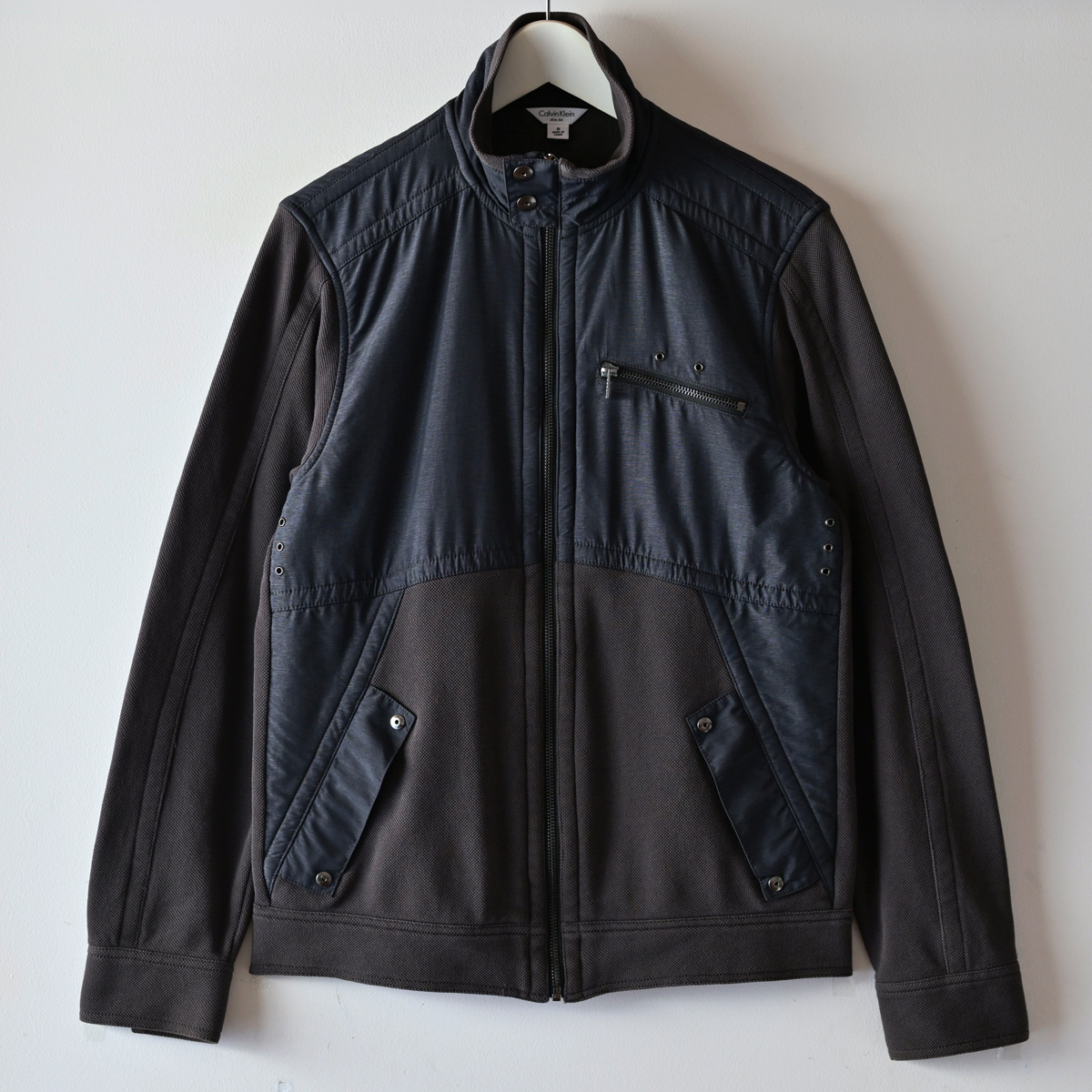 新しい季節 00s Calvin Klein ニット ライダース ジャケット ブラウン