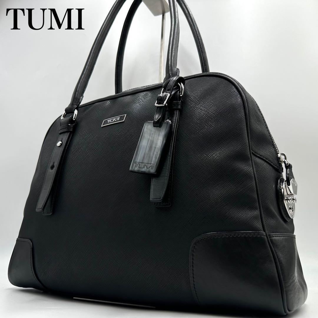 古典 美品!! TUMI ショルダー 肩掛け ブラック 黒 トートバッグ 本革