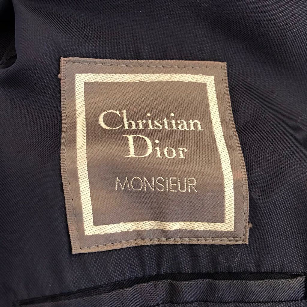 10-352 Christian Dior クリスチャン ディオール メンズ アウター テーラードジャケット ブレザー ウール CDマーク ボタン ネイビー_画像9