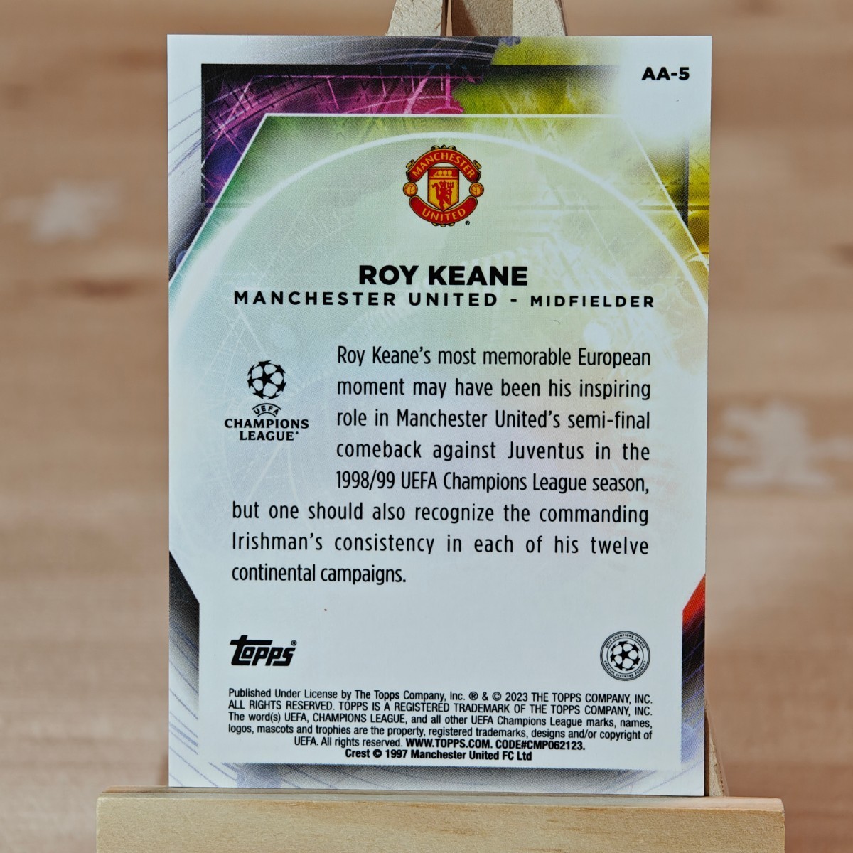 75枚限定 ロイ・キーン 2022-23 Topps Merlin Chrome UEFA ROY KEANE Ageless Alchemy Blue 30/75マンチェスター・ユナイテッドFC _画像2