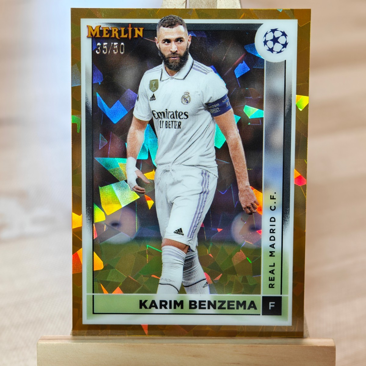 50枚限定 カリム・ベンゼマ 2022-23 Topps Merlin Chrome UEFA Karim Benzema 35/50 レアル・マドリード_画像1