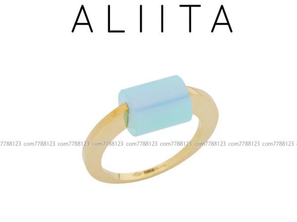 保管品9.7万◎ALIITA☆アリータ◎9KYG 指輪 ライトブルーアゲート