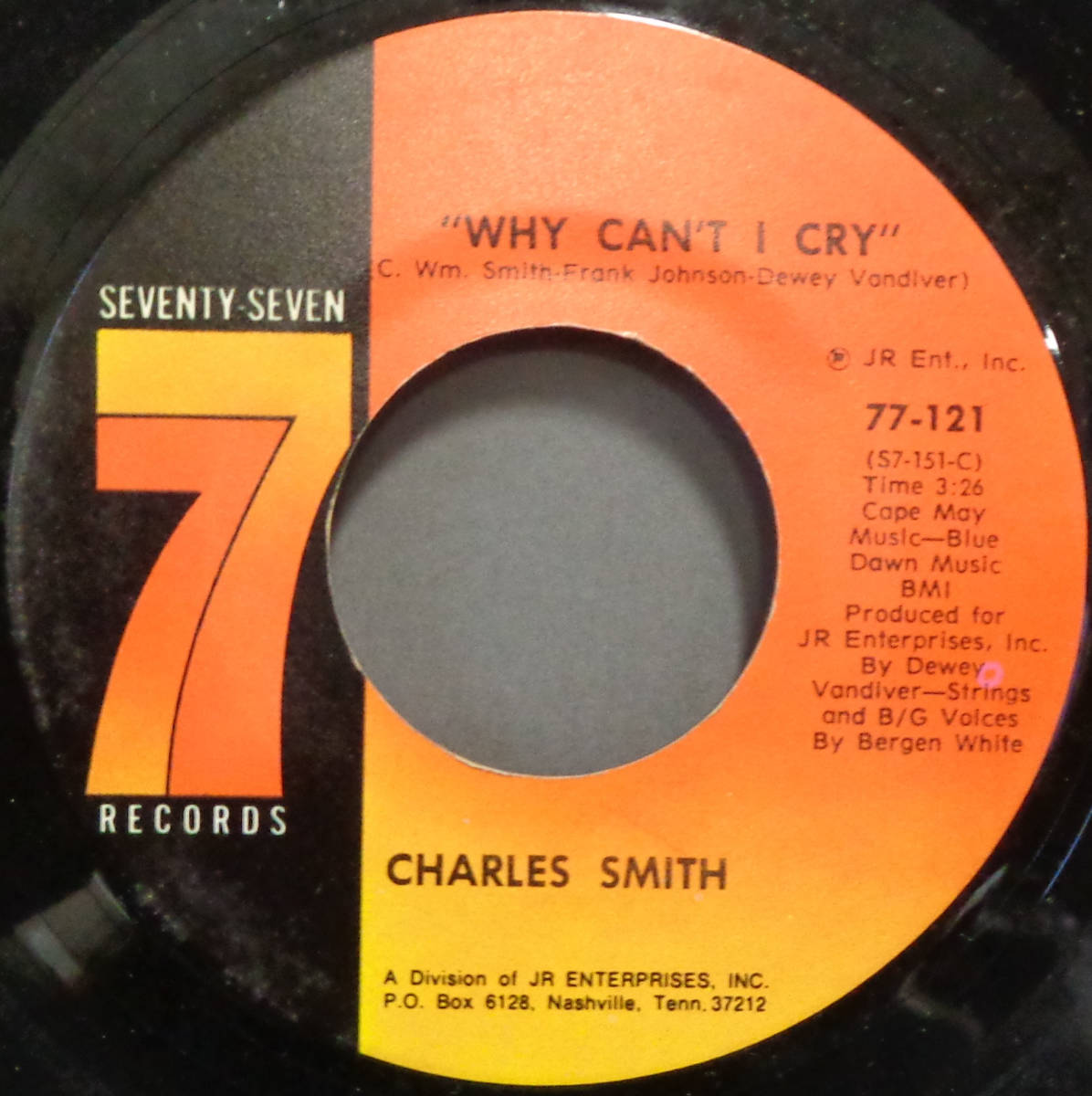 【SOUL 45】CHARLES SMITH - WHY CAN'T I CRY / IT'S GETTING HARDER TO GET BY (s231028048)_画像1