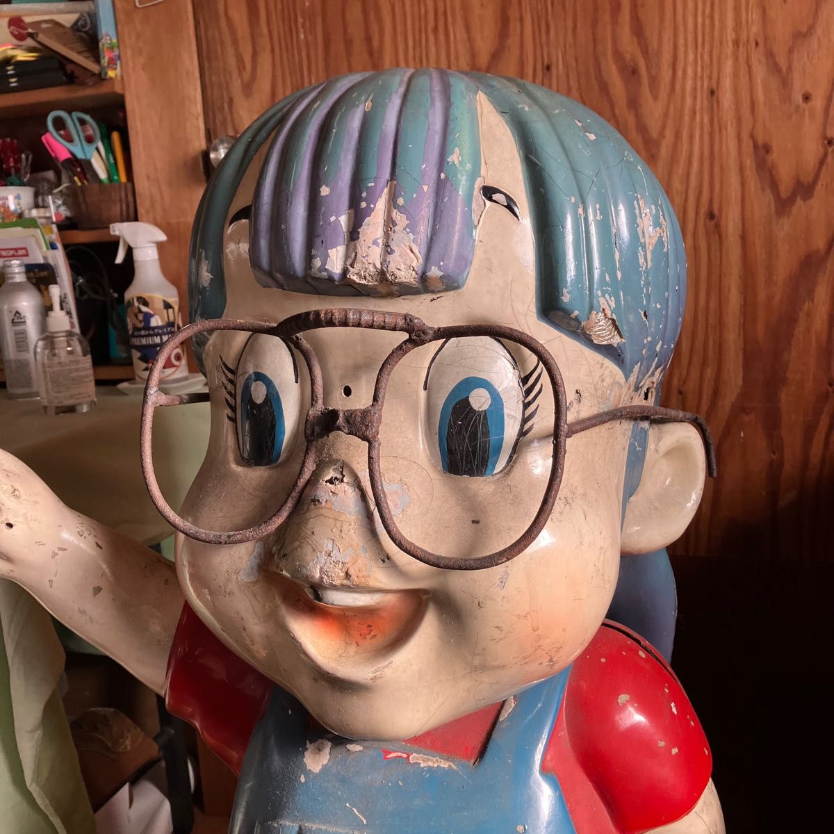 約95cm Dr.スランプ アラレちゃん 店頭販促用フィギュア ボブルヘッド 人形 特大 昭和レトロ 当時もの ビンテージ 要修繕