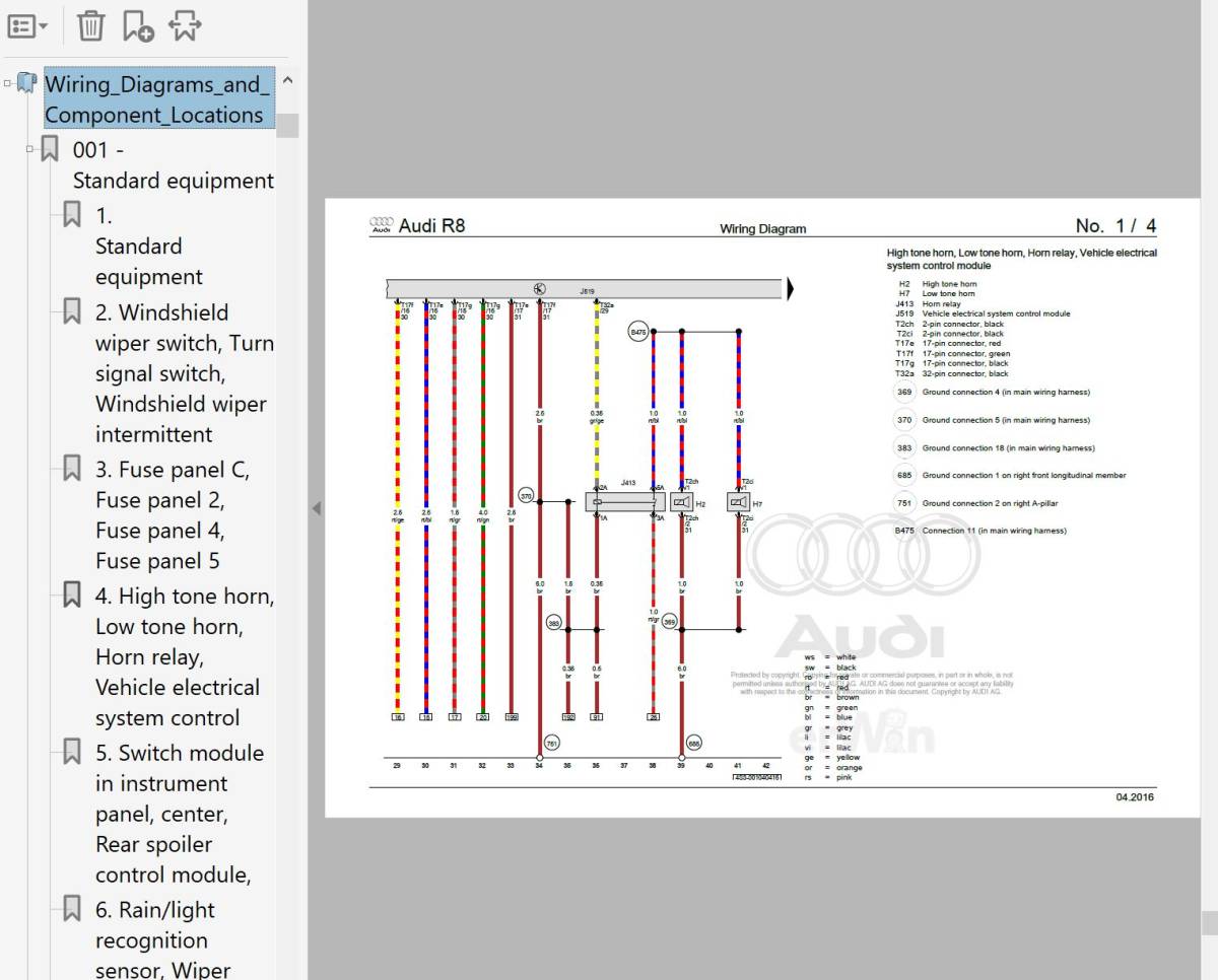 AUDI R8 2nd ワークショップマニュアル 整備書 修理書 リペアマニュアル ボディー修理 配線図の画像10