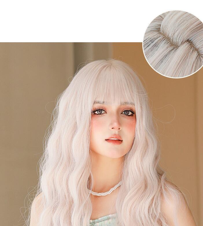  new arrival wig lady's full wig Bob long wig woman wig attaching wool to coil . gold . heat-resisting Halloween cosplay 