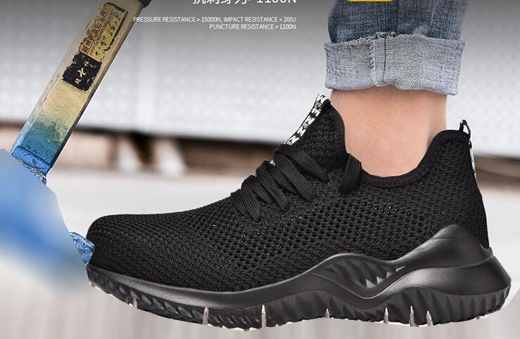  new work safety shoes work shoes men's man and woman use sneakers mesh toes protection steel . core safety boots ventilation slip prevention impact absorption 23cm-28cm
