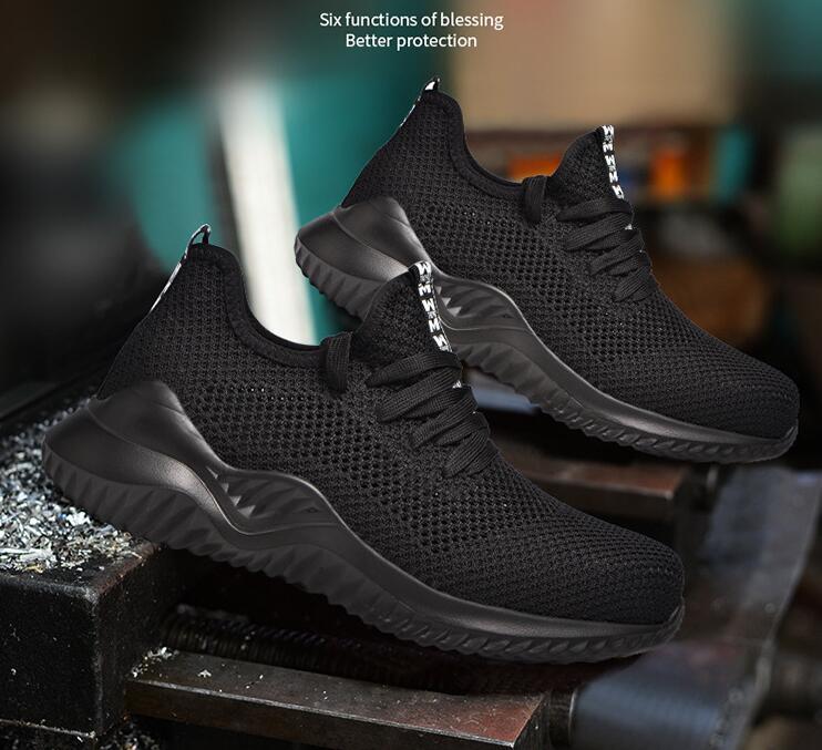  new work safety shoes work shoes men's man and woman use sneakers mesh toes protection steel . core safety boots ventilation slip prevention impact absorption 23cm-28cm